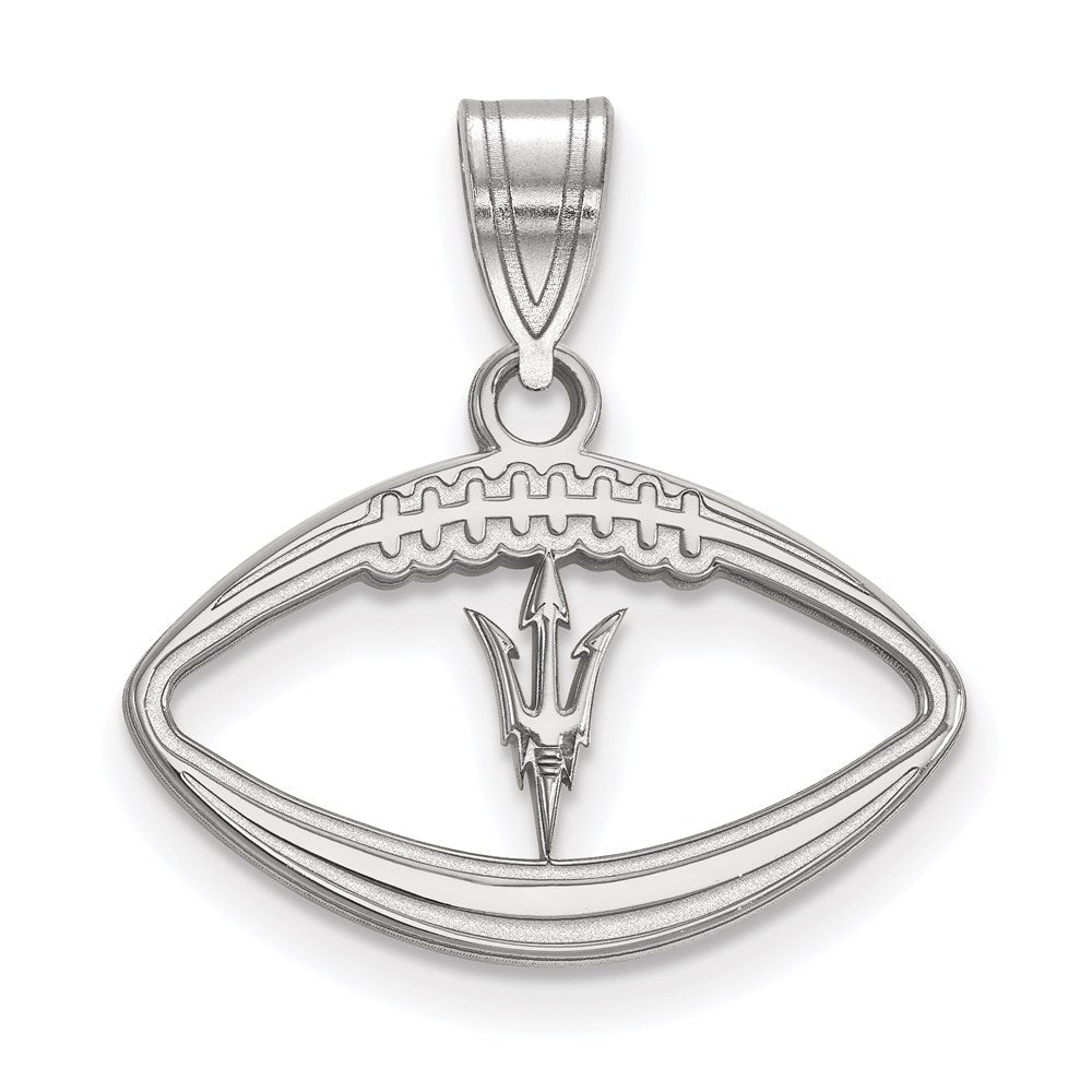 Sterlingsilber Rhodiniert Logoart Arizona State University Pitchfork in Football Anhänger