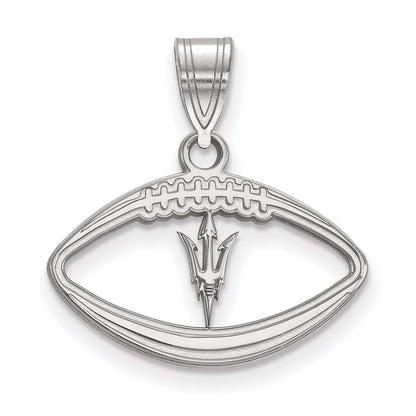 Sterlingsilber Rhodiniert Logoart Arizona State University Pitchfork in Football Anhänger