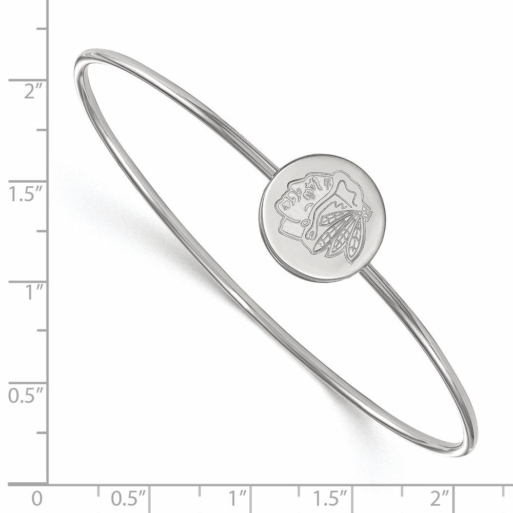 Sterlingsilber Rhodiniert Nhl Logoart Chicago Blackhawks Armreif Schieber auf