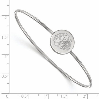 Sterlingsilber Rhodiniert Nhl Logoart Chicago Blackhawks Armreif Schieber auf