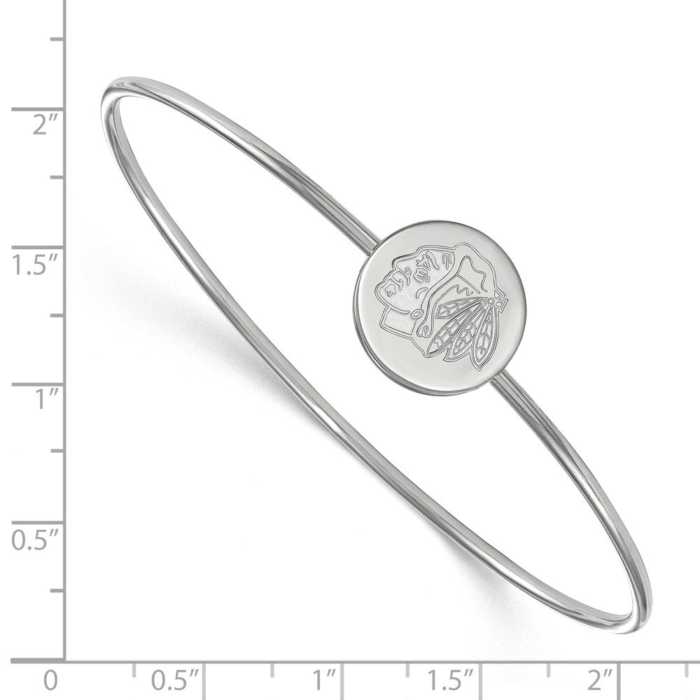 Sterlingsilber Rhodiniert Nhl Logoart Chicago Blackhawks Armreif Schieber auf