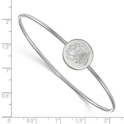 Sterlingsilber Rhodiniert Nhl Logoart Chicago Blackhawks Armreif Schieber auf