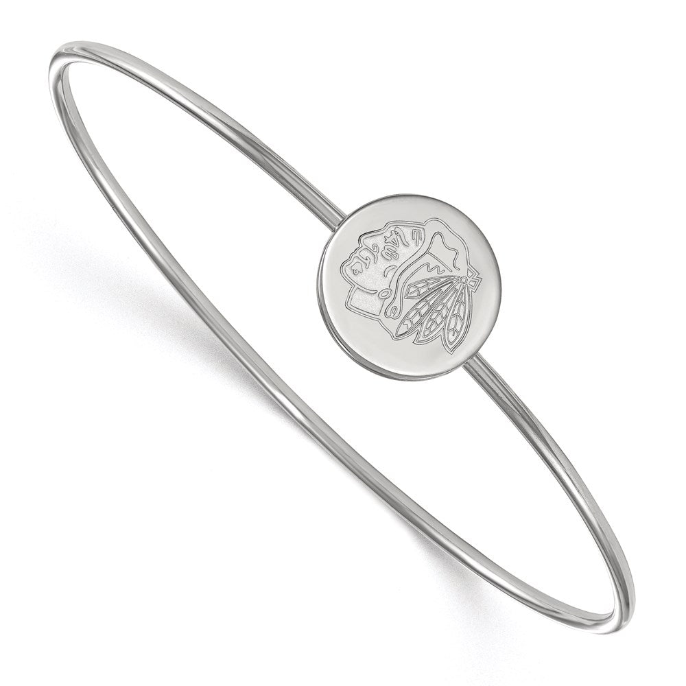 Sterlingsilber Rhodiniert Nhl Logoart Chicago Blackhawks Armreif Schieber auf