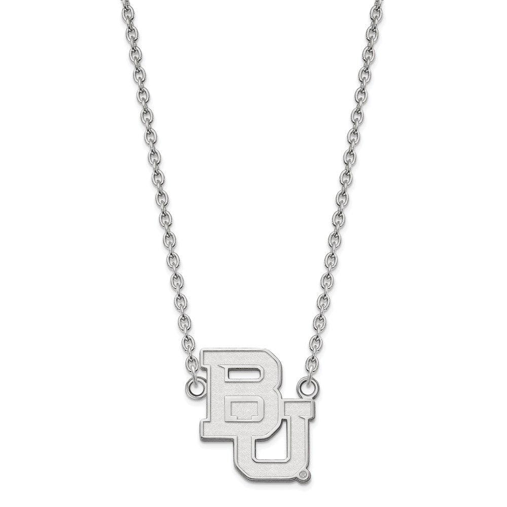 Sterlingsilber Rhodiniert Logoart Baylor University Bears Groß Anhänger 18 Zoll Halskette