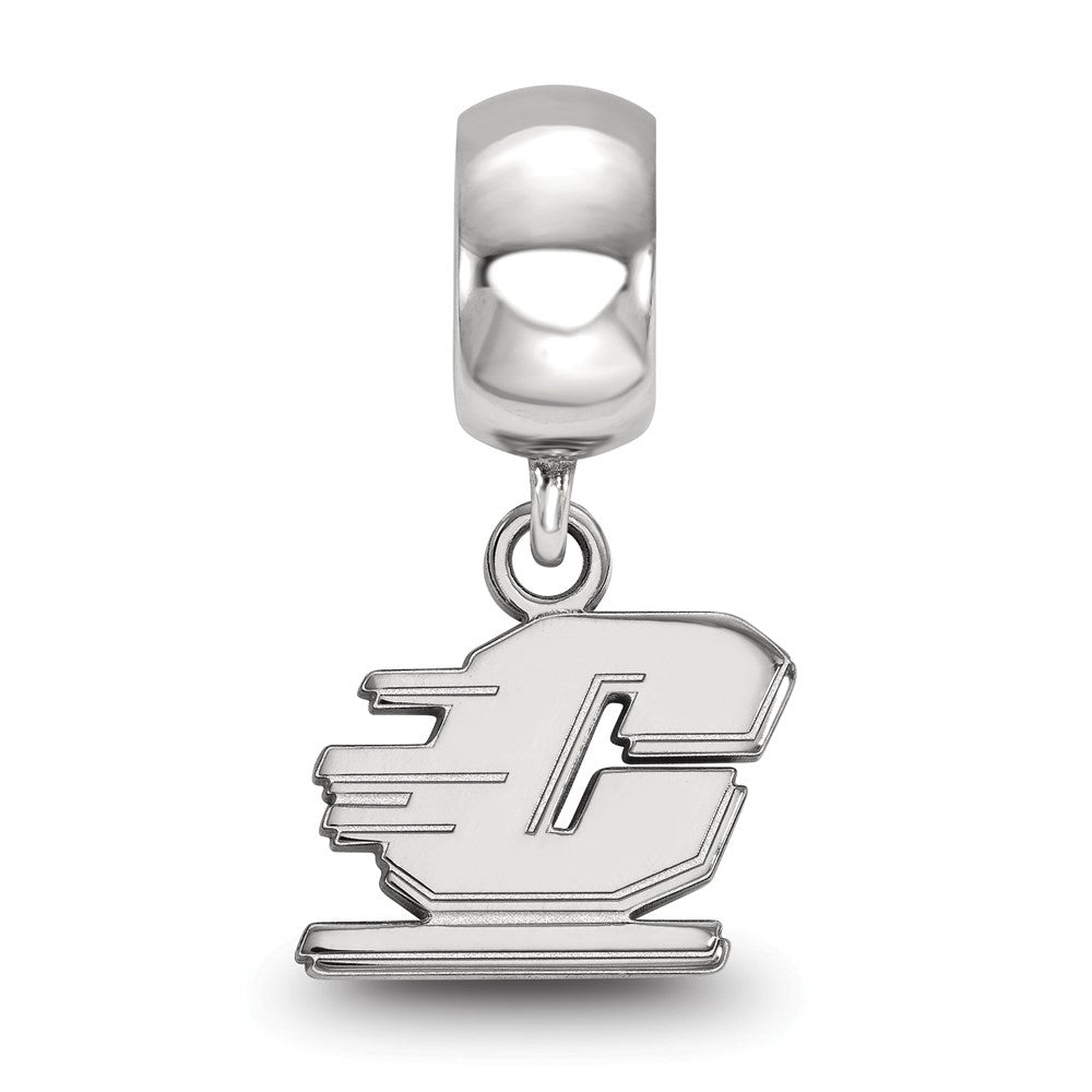 Sterlingsilber Rhodiniert Logoart Central Michigan U. Hängend Perle