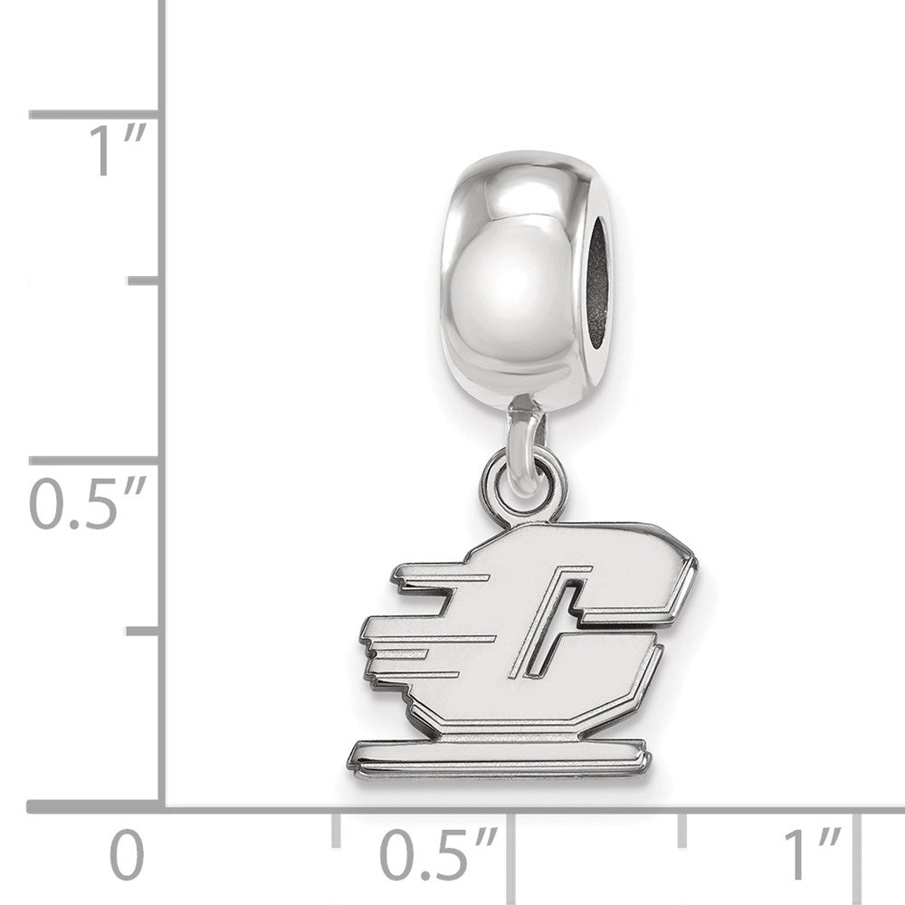 Sterlingsilber Rhodiniert Logoart Central Michigan U. Hängend Perle