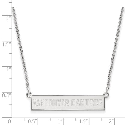 Sterlingsilber Rhodiniert Nhl Logoart Vancouver Canucks Klein Stab 18 Zoll Halskette