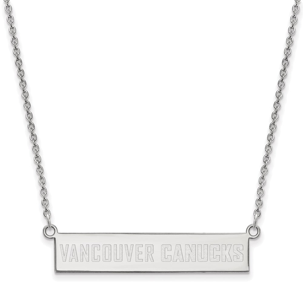 Sterlingsilber Rhodiniert Nhl Logoart Vancouver Canucks Klein Stab 18 Zoll Halskette
