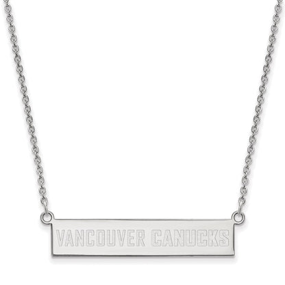 Sterlingsilber Rhodiniert Nhl Logoart Vancouver Canucks Klein Stab 18 Zoll Halskette