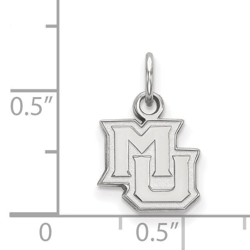 10K Weißgold Logoart Marquette University M U Extra Klein Anhänger