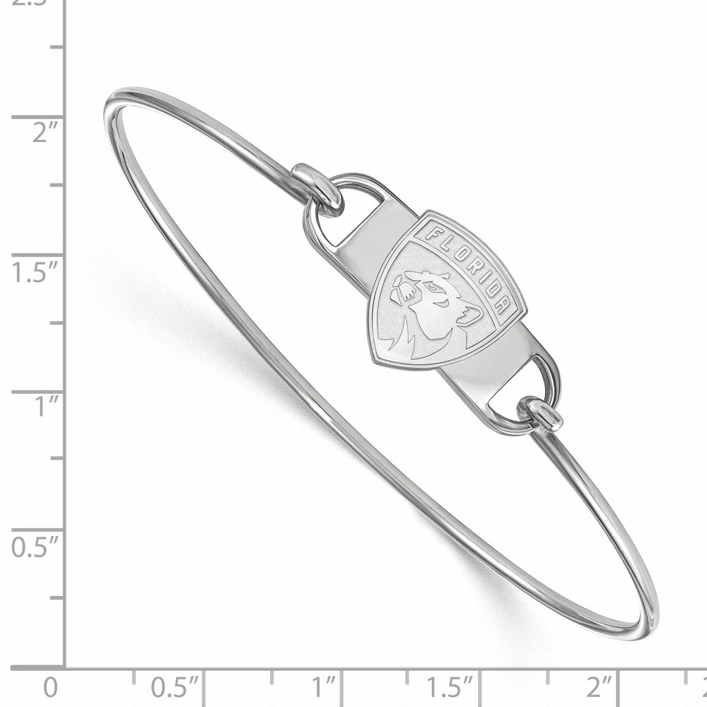 Sterlingsilber Rhodiniert Nhl Logoart Florida Panthers Klein Mittig 7 Zoll Draht Armreif