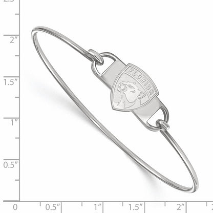 Sterlingsilber Rhodiniert Nhl Logoart Florida Panthers Klein Mittig 7 Zoll Draht Armreif