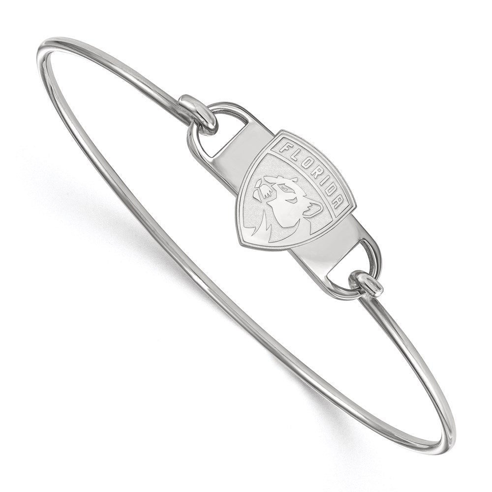 Sterlingsilber Rhodiniert Nhl Logoart Florida Panthers Klein Mittig 7 Zoll Draht Armreif