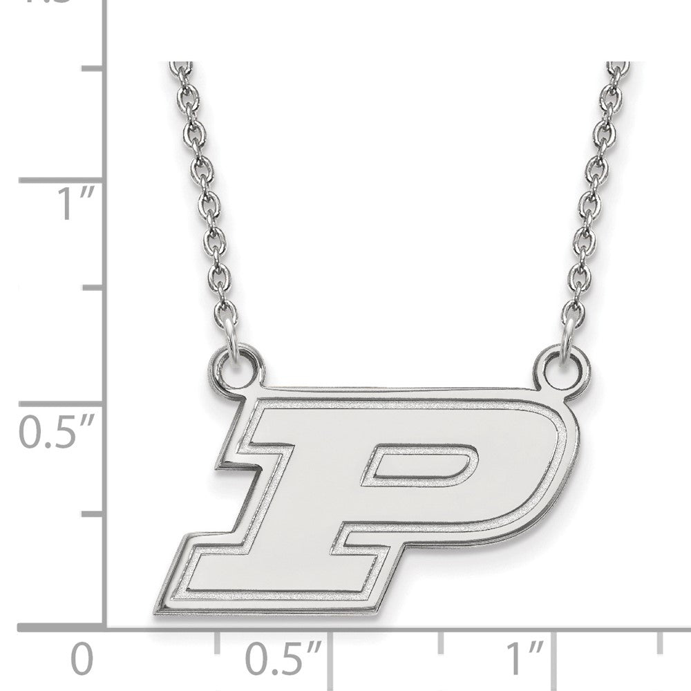 10K Weißgold Logoart Purdue University Buchstabe P Klein Anhänger 18 Zoll Halskette
