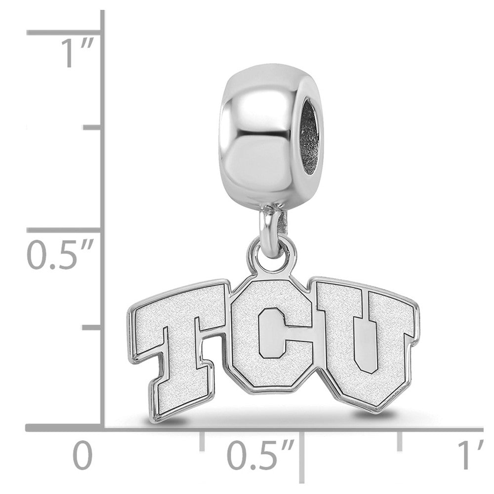 Sterlingsilber Rhodiniert Logoart Texas Christlich U. Xs Hängend Perle