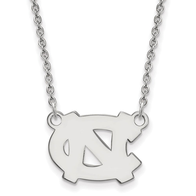 10K Weißgold Logoart University Of North Carolina N C Klein Anhänger 18 Zoll Halskette