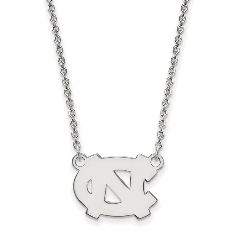 Sterlingsilber Rhodiniert Logoart University Of North Carolina N C Klein Anhänger 18 Zoll Halskette