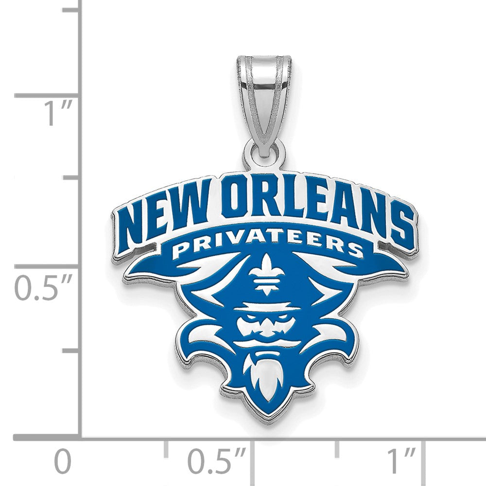 Sterlingsilber Rhodiniert Logoart University Of New Orleans U N O Extra Groß Emailliert Anhänger