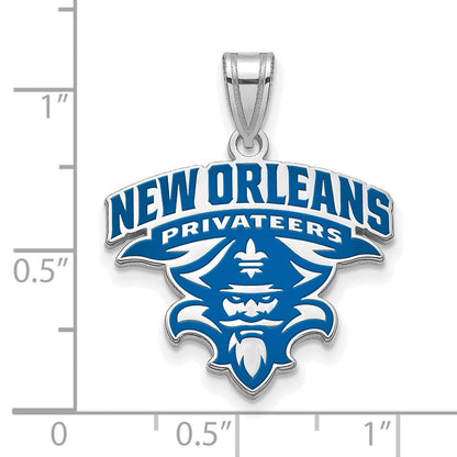 Sterlingsilber Rhodiniert Logoart University Of New Orleans U N O Extra Groß Emailliert Anhänger