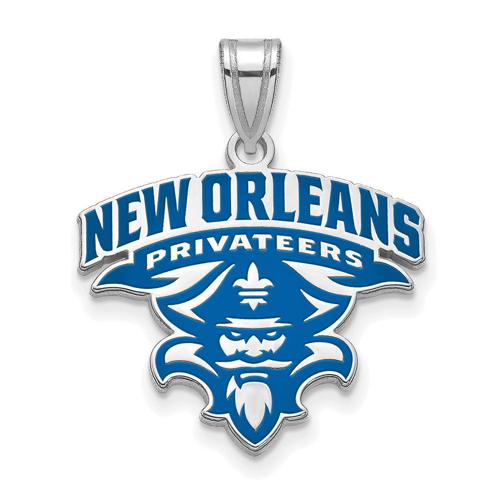 Sterlingsilber Rhodiniert Logoart University Of New Orleans U N O Extra Groß Emailliert Anhänger