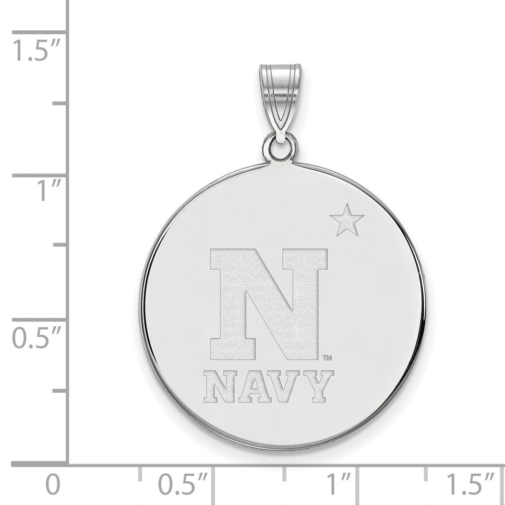 Sterlingsilber Rhodiniert Logoart Us Naval Akademie Extra Groß Plättchen Anhänger