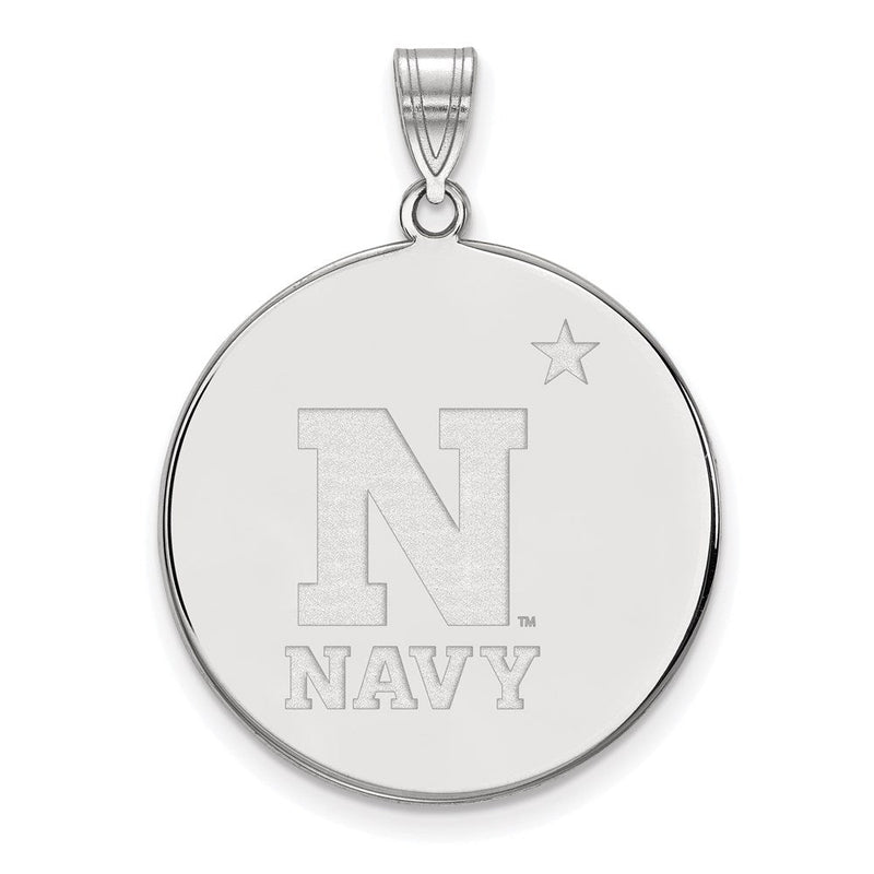 Sterlingsilber Rhodiniert Logoart Us Naval Akademie Extra Groß Plättchen Anhänger