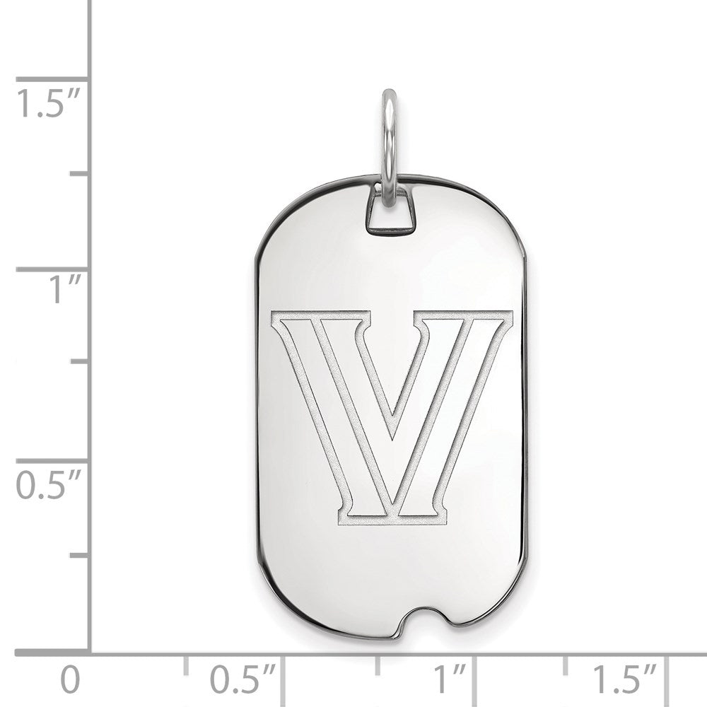 Sterlingsilber Rhodiniert Logoart Villanova University Buchstabe V Klein Erkennungsmarke Anhänger