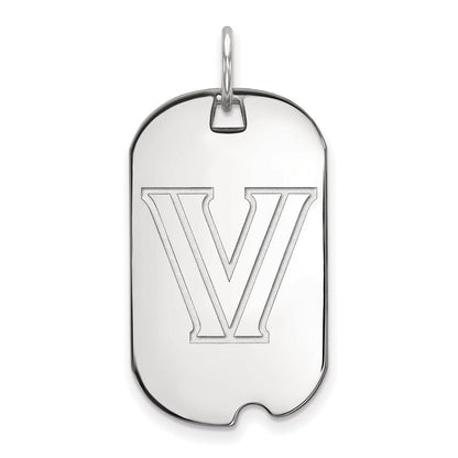 Sterlingsilber Rhodiniert Logoart Villanova University Buchstabe V Klein Erkennungsmarke Anhänger