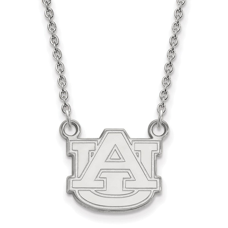 10K Weißgold Logoart Auburn University Klein Anhänger 18 Zoll Halskette