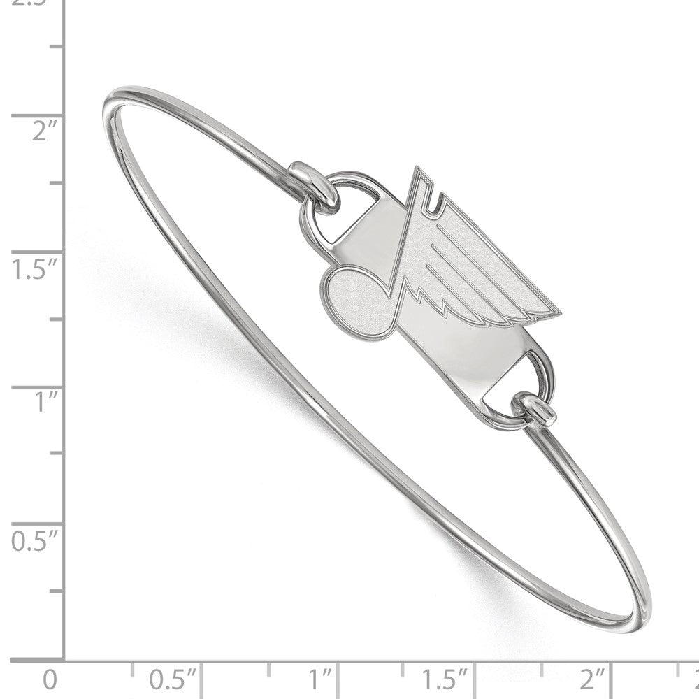 Sterlingsilber Rhodiniert Nhl Logoart St. Louis Blues Klein Mittig Draht Armreif Armband