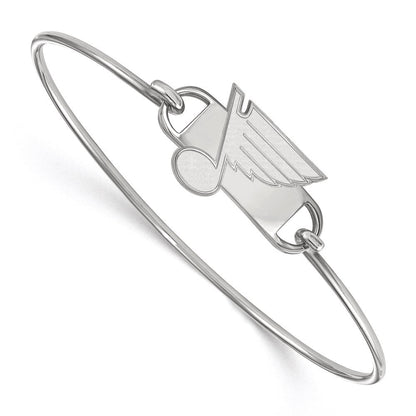 Sterlingsilber Rhodiniert Nhl Logoart St. Louis Blues Klein Mittig Draht Armreif Armband