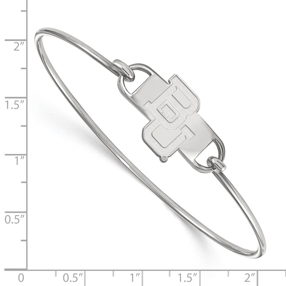 Sterlingsilber Rhodiniert Logoart Baylor University Bears Klein Mittig 7 Zoll Draht Armreif