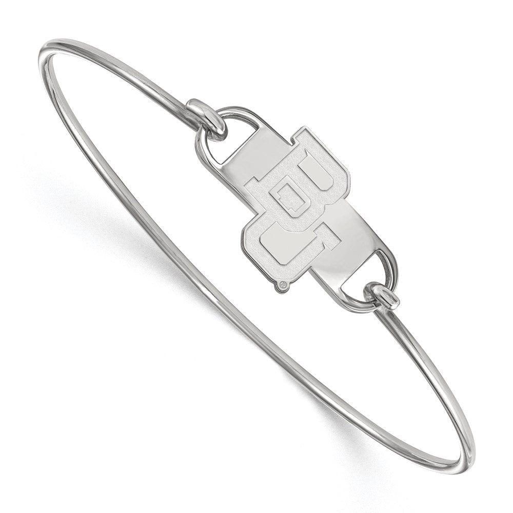 Sterlingsilber Rhodiniert Logoart Baylor University Bears Klein Mittig 7 Zoll Draht Armreif