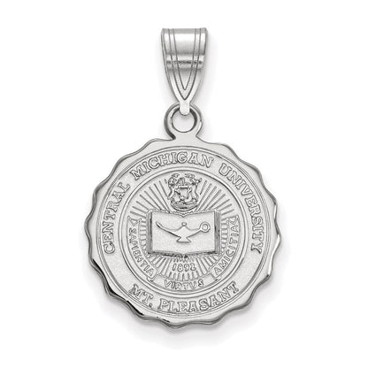 Sterlingsilber Rhodiniert Logoart Central Michigan University Mittel Wappen Anhänger