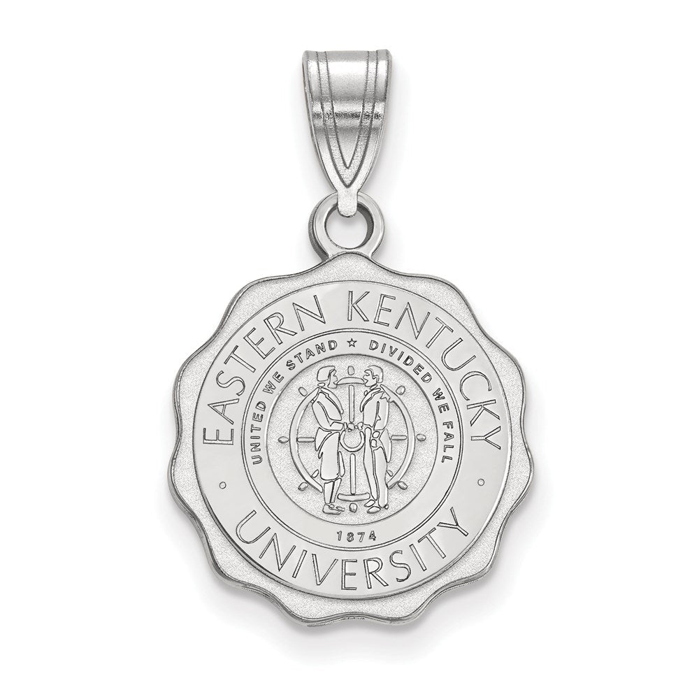 Sterlingsilber Rhodiniert Logoart Eastern Kentucky University Mittel Wappen Anhänger