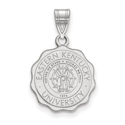 Sterlingsilber Rhodiniert Logoart Eastern Kentucky University Mittel Wappen Anhänger