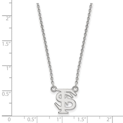 Sterlingsilber Rhodiniert Logoart Florida State University F S Klein Anhänger 18 Zoll Halskette