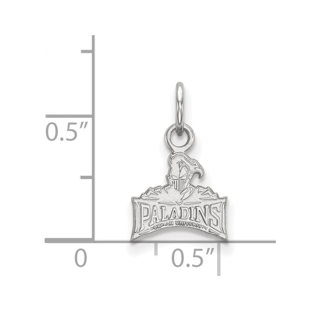 Sterlingsilber Rhodiniert Logoart Furman University Paladins Extra Klein Anhänger