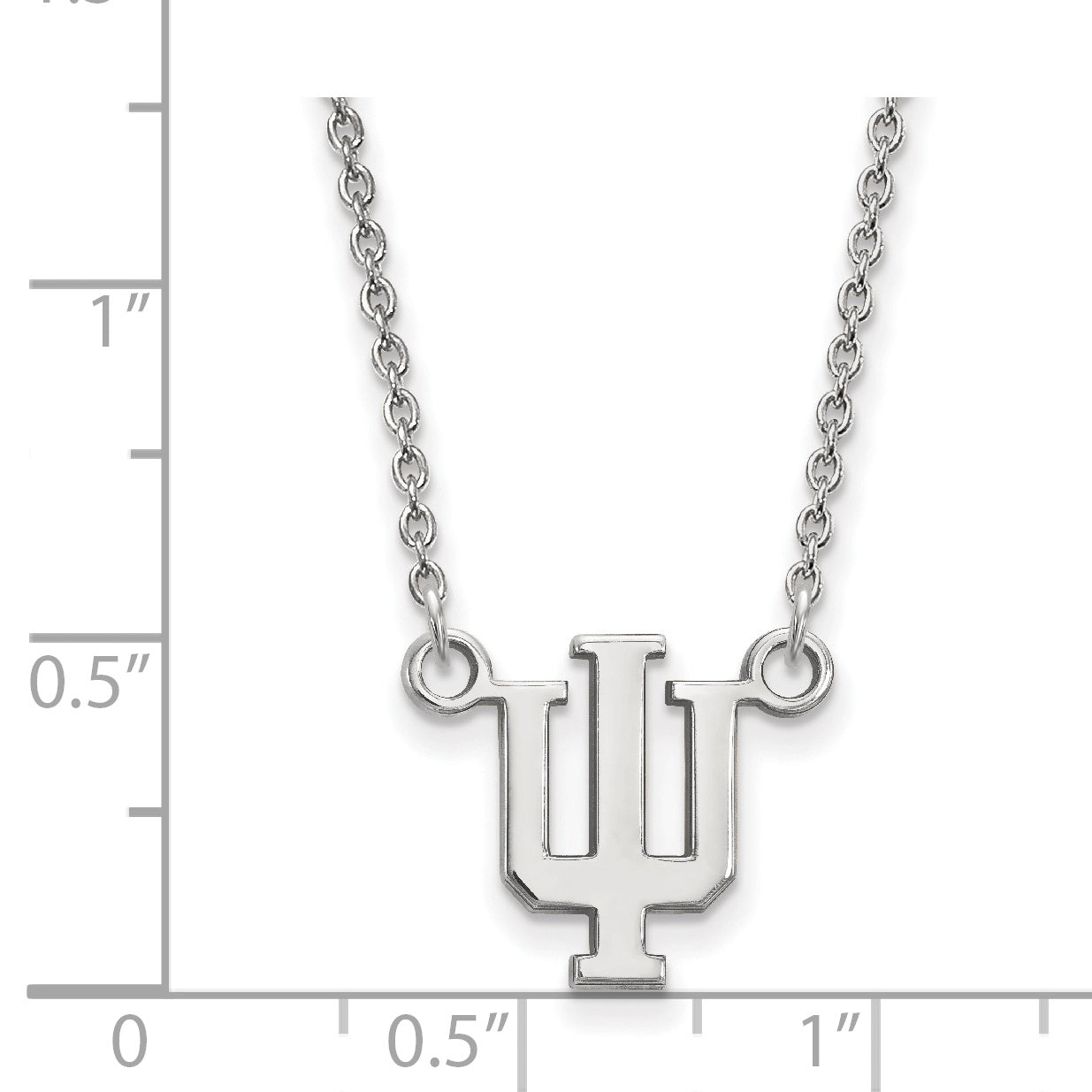 Sterlingsilber Rhodiniert Logoart Indiana University I U Klein Anhänger 18 Zoll Halskette