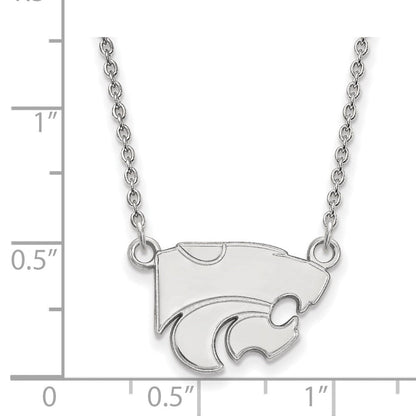 10K Weißgold Logoart Kansas State University Wildkatze Klein Anhänger 18 Zoll Halskette