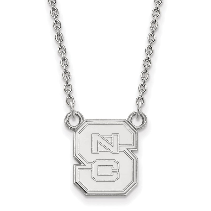 Sterlingsilber Rhodiniert Logoart North Carolina State University N C S Klein Anhänger 18 Zoll Halskette