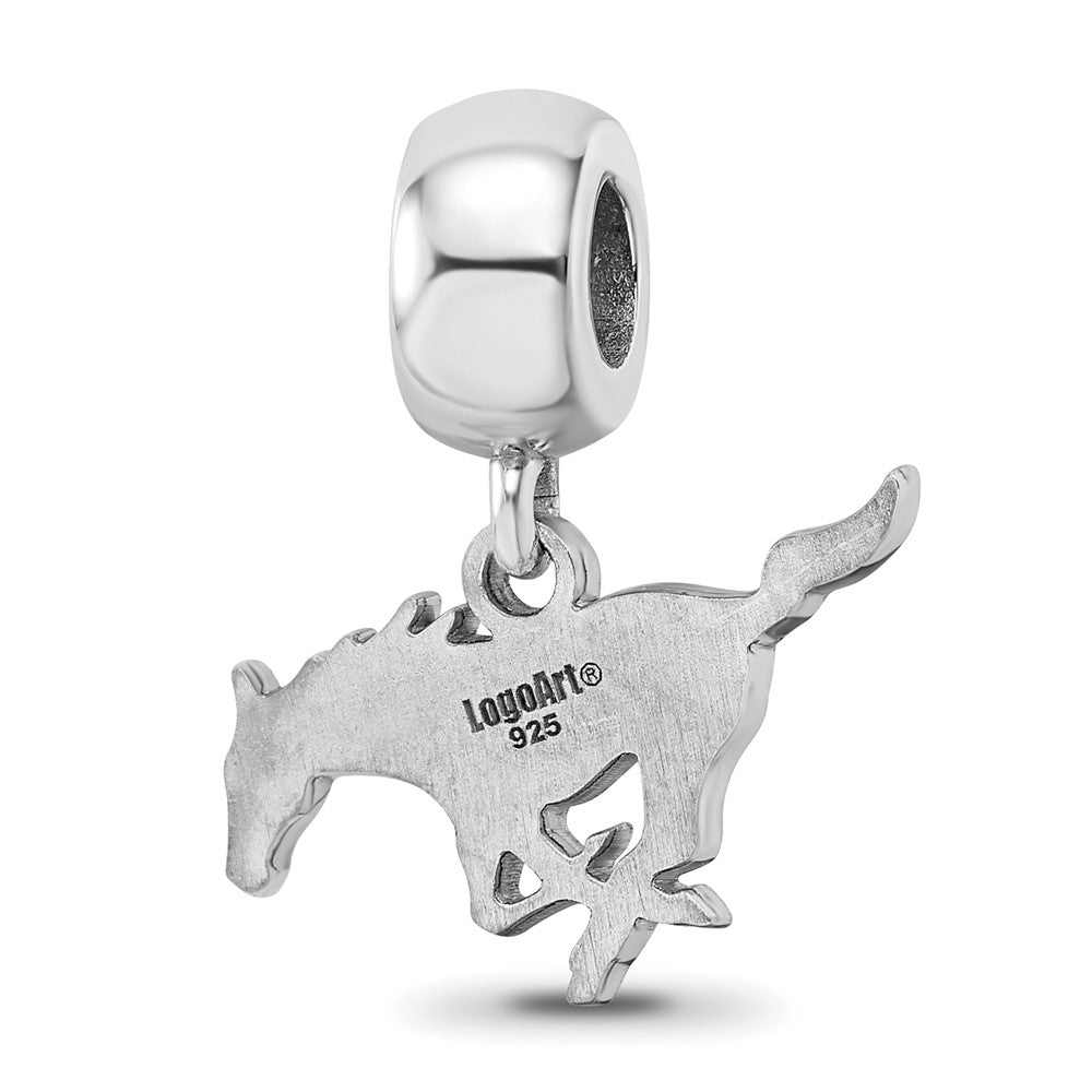 Sterlingsilber Rhodiniert Logoart Southern Methodist U. Sm Hängend Perle
