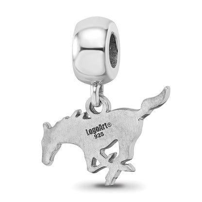 Sterlingsilber Rhodiniert Logoart Southern Methodist U. Sm Hängend Perle