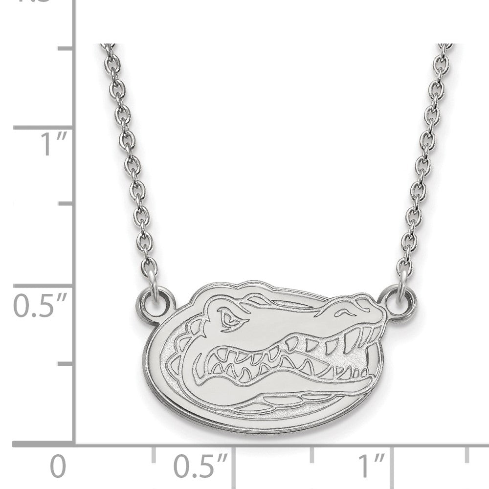 14K Weißgold Logoart University Of Florida Gator Klein Anhänger 18 Zoll Halskette