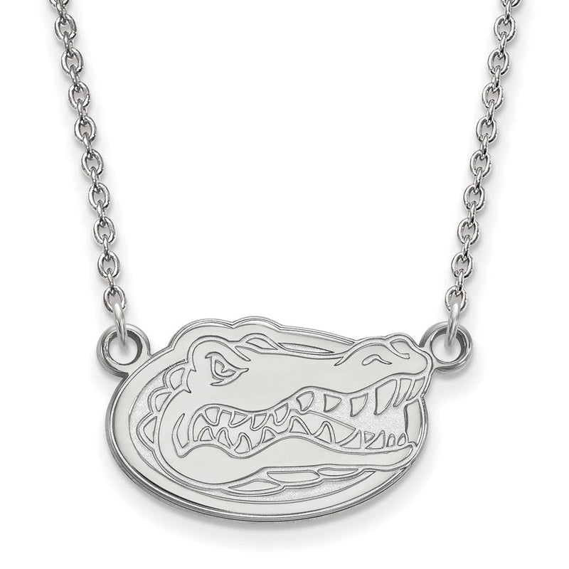 Sterlingsilber Rhodiniert Logoart University Of Florida Gator Klein Anhänger 18 Zoll Halskette