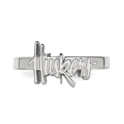 Sterlingsilber Rhodiniert Logoart University Of Nebraska Huskers Zehenring