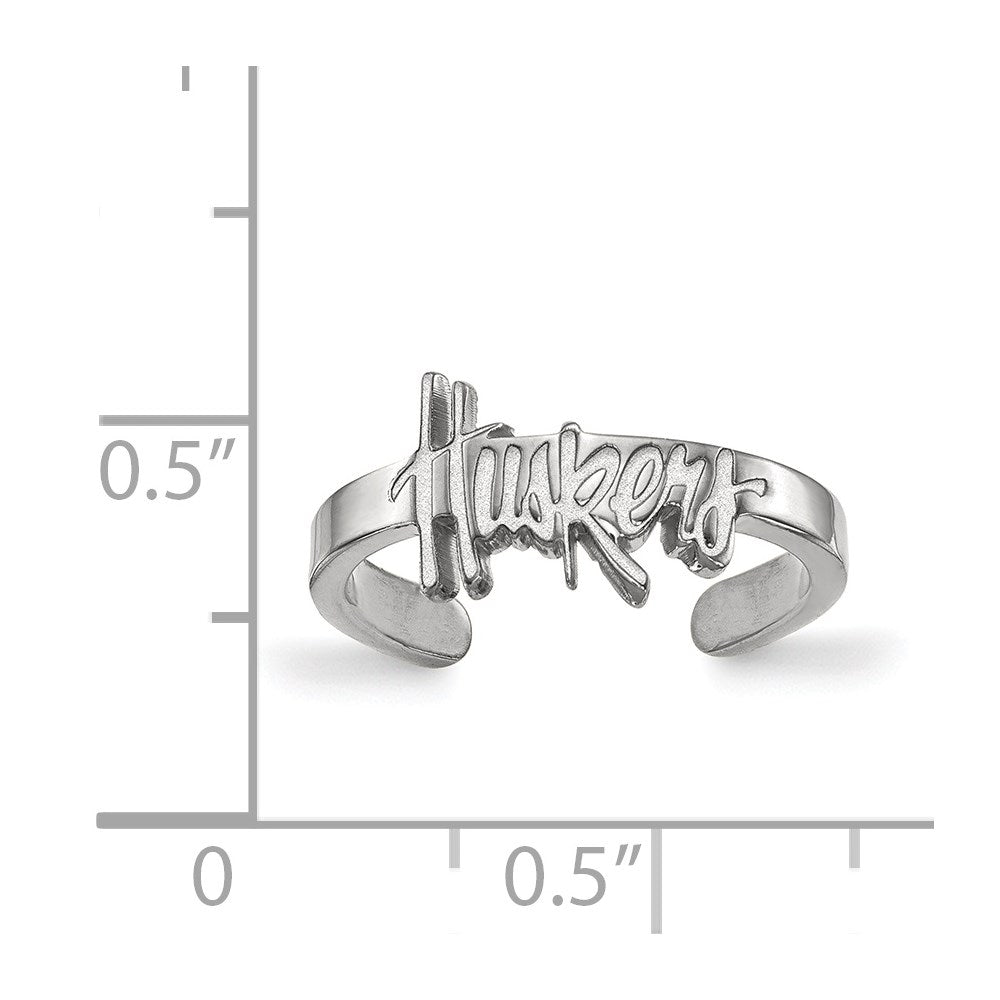 Sterlingsilber Rhodiniert Logoart University Of Nebraska Huskers Zehenring