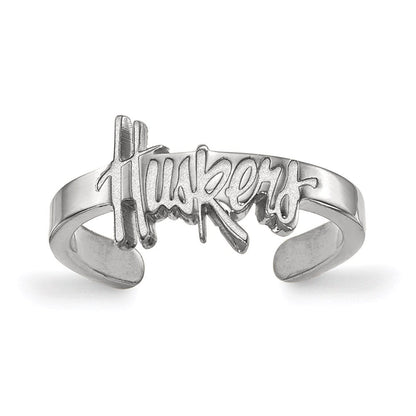 Sterlingsilber Rhodiniert Logoart University Of Nebraska Huskers Zehenring
