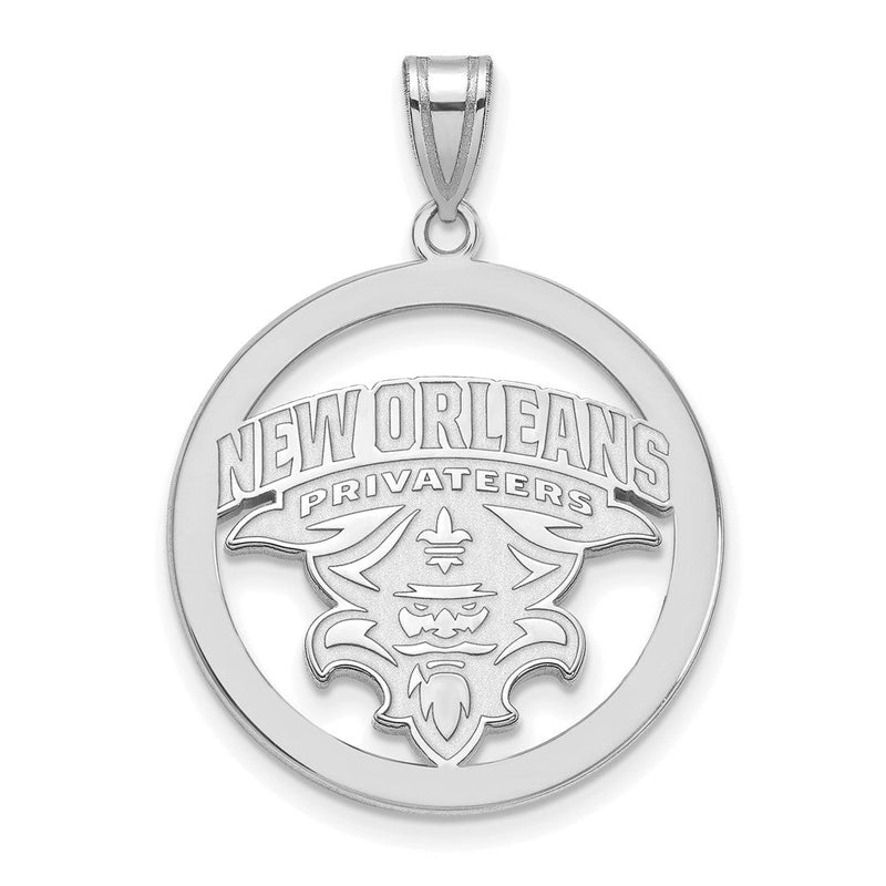 Sterlingsilber Rhodiniert Logoart University Of New Orleans U N O Extra Groß Kreis Anhänger