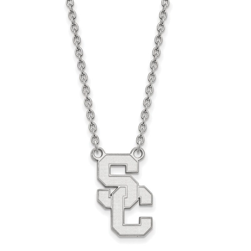 10K Weißgold University Of Southern California S C Groß Anhänger 18 Zoll Halskette